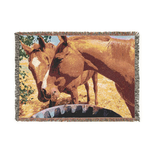 Dad's Horses Woven Blanket